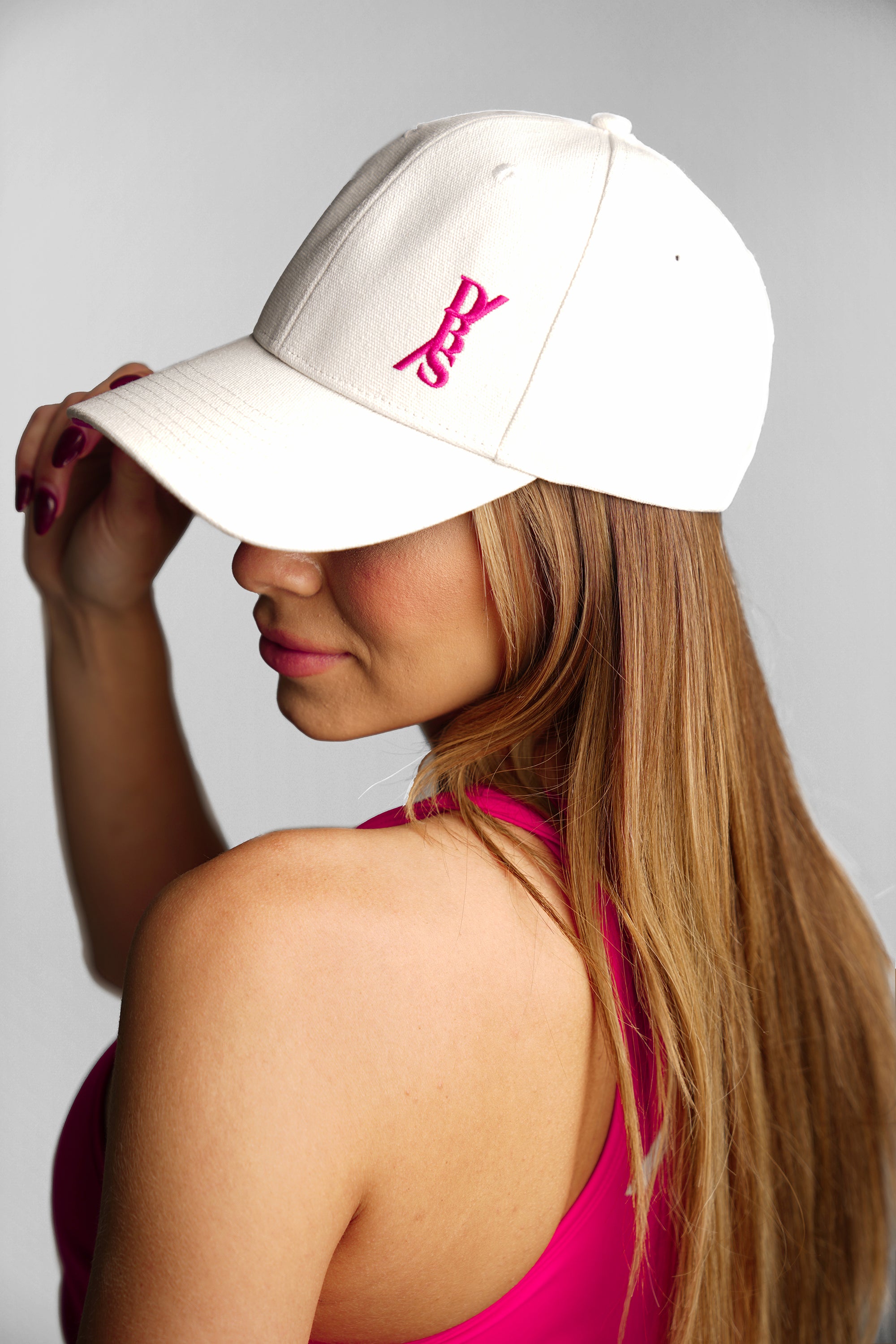 Women Caps - Don't Be Scared - White With Magenta Under Cap Bill ...