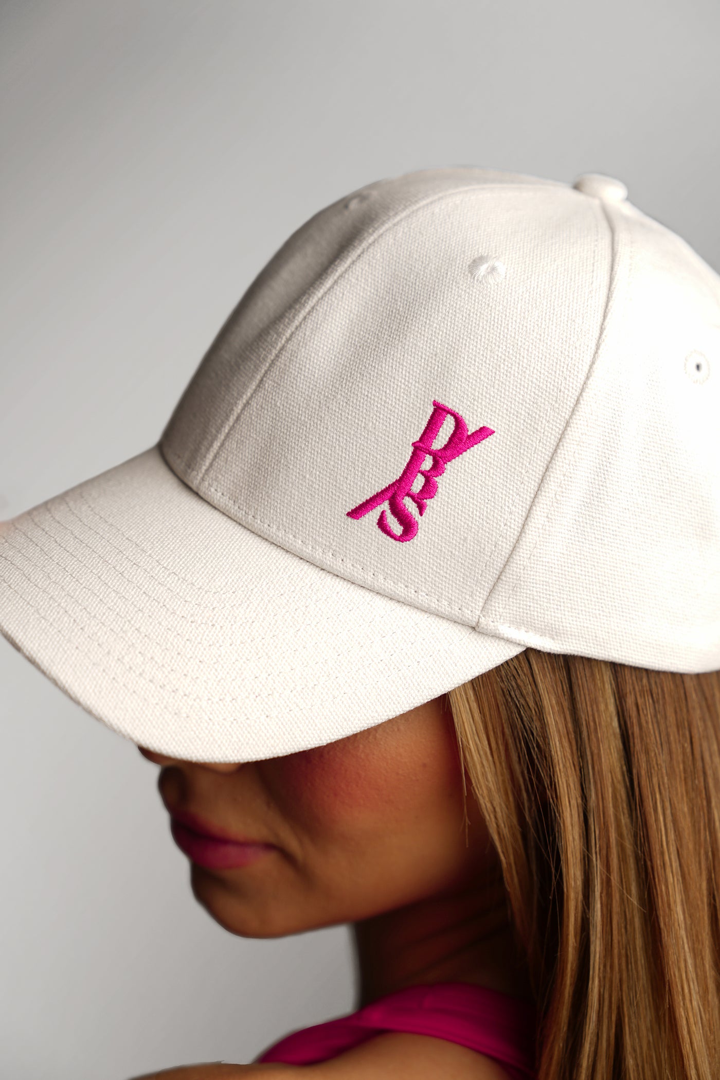 Women Caps - Don't Be Scared - White With Magenta Under Cap Bill