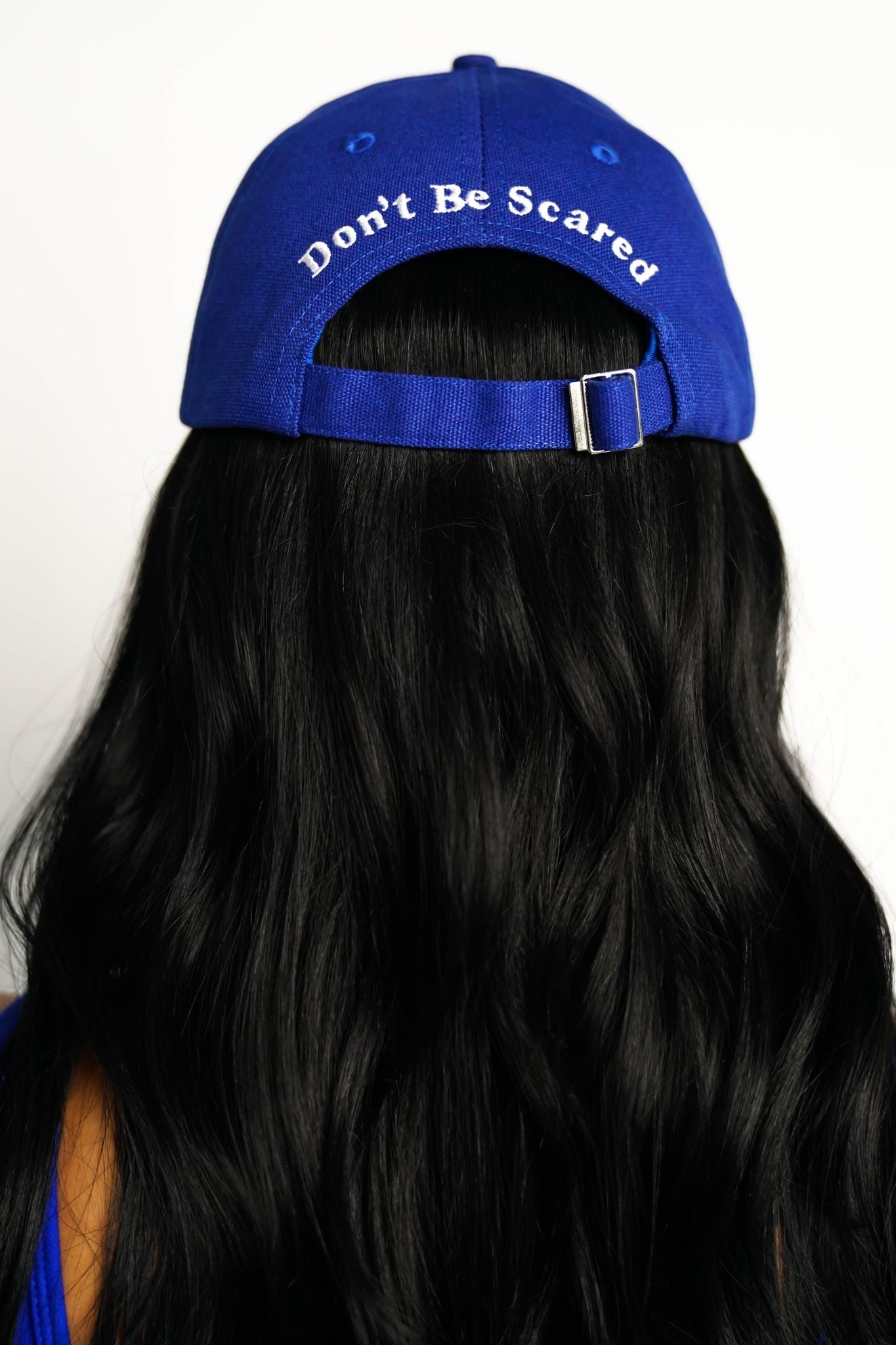 Women Caps - Don't Be Scared - Blue With White under Cap Bill