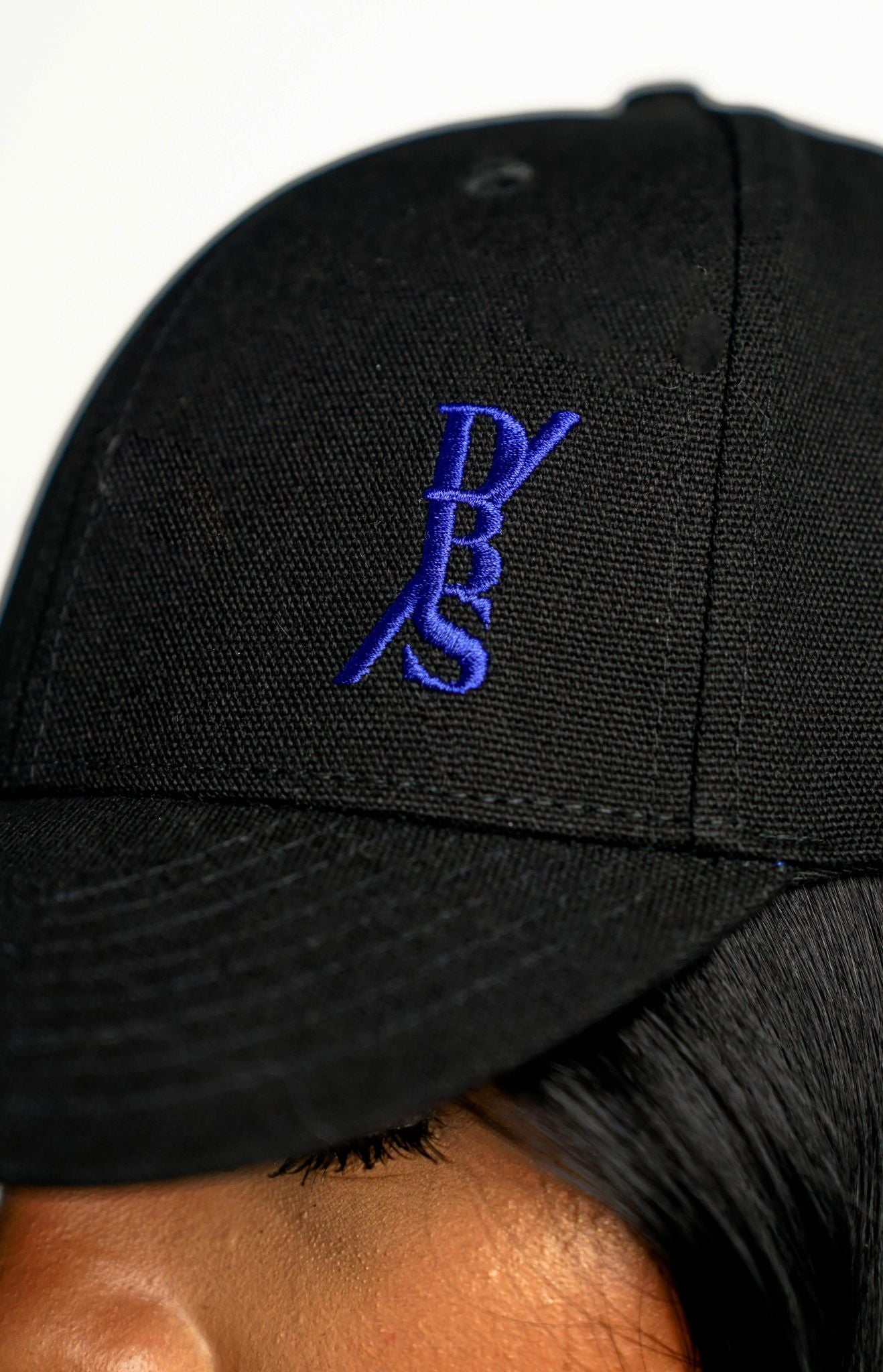 Women Caps - Don't Be Scared - Black With Blue under Cap Bill