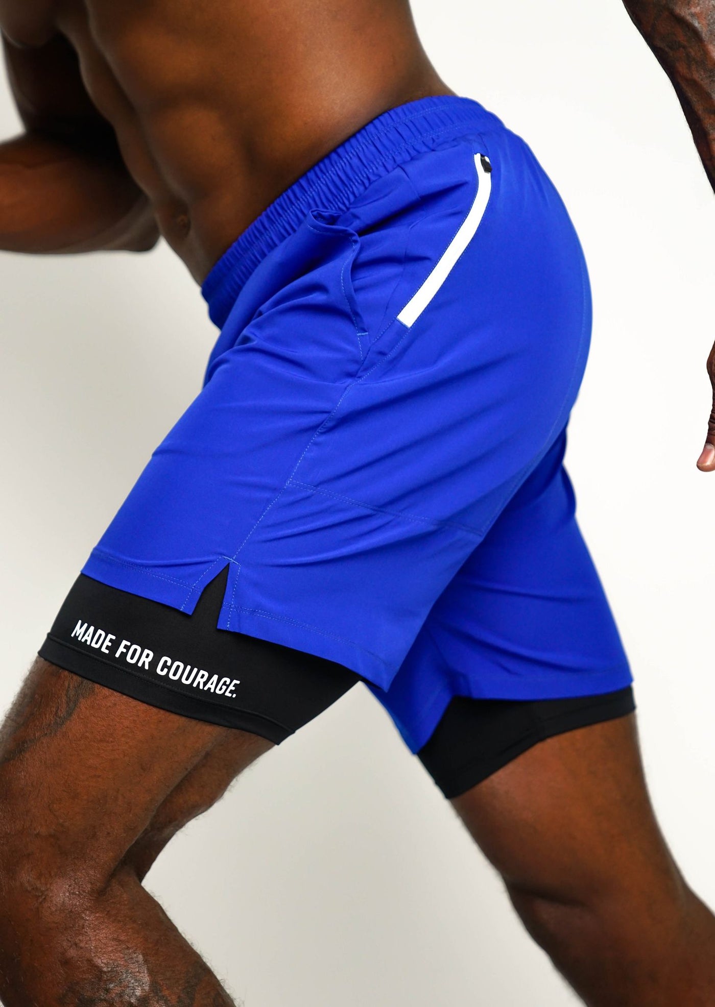 Men's Shorts with Liner - Blue with Black Liner